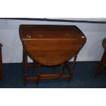 Small oak barley twist gateleg table