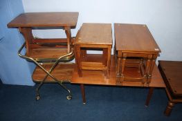 A tea trolley, an occasional table, two nest of table etc.