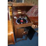 Oak wind up gramophone