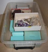 Costume jewellery and empty Tiffany boxes