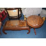 Two Oriental carved tables