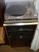 Quantity of Technics hifi SLQ33 turntable, amplifier, quantity of LPs etc.