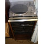 Quantity of Technics hifi SLQ33 turntable, amplifier, quantity of LPs etc.