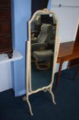 Cream cheval mirror