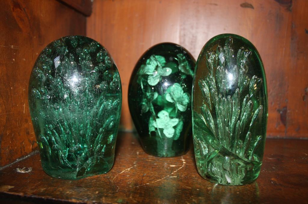 Three Victorian glass dumps