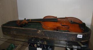 Violin and fitted hard case, bears label E. Dodds maker and repairer, Newcastle, 1859