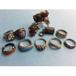 Quantity of silver and silver coloured decorative rings