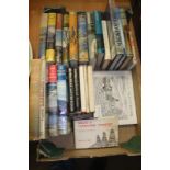 Box of books relating to Durham, Mountaineering, Lake District etc.