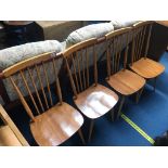 Four Ercol spindle back chairs
