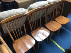 Four Ercol spindle back chairs