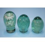 Three 19th century glass flower dumps