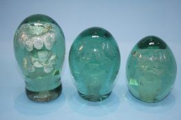 Three 19th century glass flower dumps