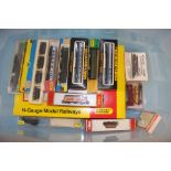 A box of 'N' gauge rolling stock
