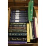Box of Folio books to include 'Brideshead Revisited', 'Completer Nonsense', 'Wind in the Willows', 5