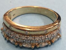 A 9ct gold and diamond dress ring. Total weight 4.3 grams