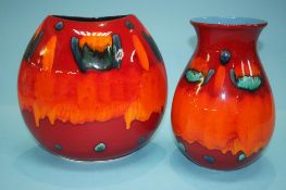 Two Poole Volcano vases