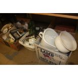 Four boxes of miscellaneous china and bric a brac