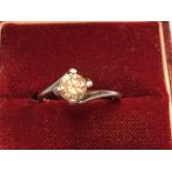 A platinum solitaire diamond ring, approx. .50 carat