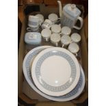 Two trays of Royal Doulton 'Counterpoint' dinner and tea wares