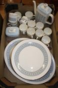 Two trays of Royal Doulton 'Counterpoint' dinner and tea wares