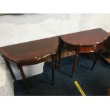 Two reproduction mahogany side tables