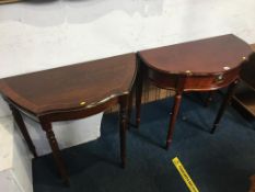 Two reproduction mahogany side tables
