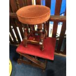 An adjustable stool and a circular stool
