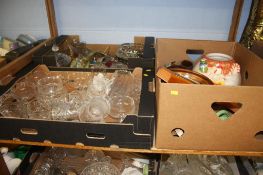 3 boxes of sundries including cut glass, Maling etc.