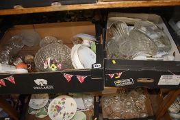 3 boxes of miscellaneous, Limoges, Aynsley, Maling, glassware etc.