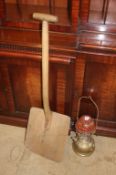 A Tilley lamp and a malt shovel