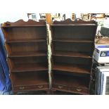 Pair of Waterfall reproduction bookcases, 76cm wide