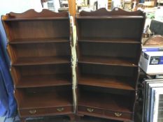 Pair of Waterfall reproduction bookcases, 76cm wide