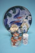 A Japanese Imari wall plaque and a quantity of Oriental china