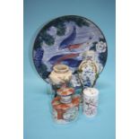 A Japanese Imari wall plaque and a quantity of Oriental china