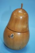 A Treen pear shaped tea caddy