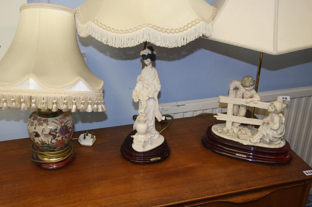 Three table lamps - Image 2 of 2