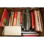 Two boxes of books relating to Sunderland AFC