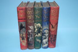 Five editions of 'The Boy's Own Annual', 1903, 1904, 1905, 1906 and 1907