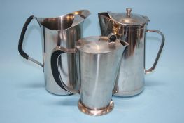 A Swedish Gense stainless steel coffee pot, a Hollins water jug, an Old Hall tea set etc.