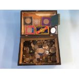 Box of various coins