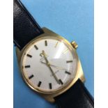 A Gentleman's Omega 'Geneve' automatic wristwatch with batons and cream dial, with box and