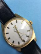 A Gentleman's Omega 'Geneve' automatic wristwatch with batons and cream dial, with box and