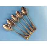 Five silver teaspoons. Weight 2.2oz/71 grams