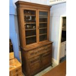 An Edwardian oak Secretaire bookcase, 122cm wide