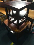 An Edwardian two tier table and a small table