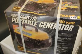 A Powercraft 720 (650 watt) Generator (boxed and unopened)