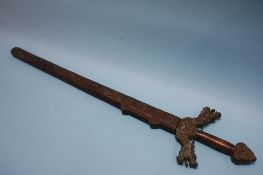 A heavy sword and scabbard