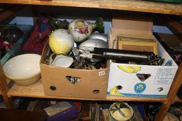 Pictures, tripod, pair of vases, carpet bowls etc.( Speakers removed)