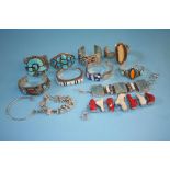 A Collection of Sterling silver and other bangles and bracelets