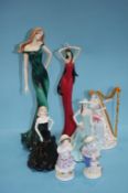 Various Worcester, Coalport and Leonardo figurines (7)